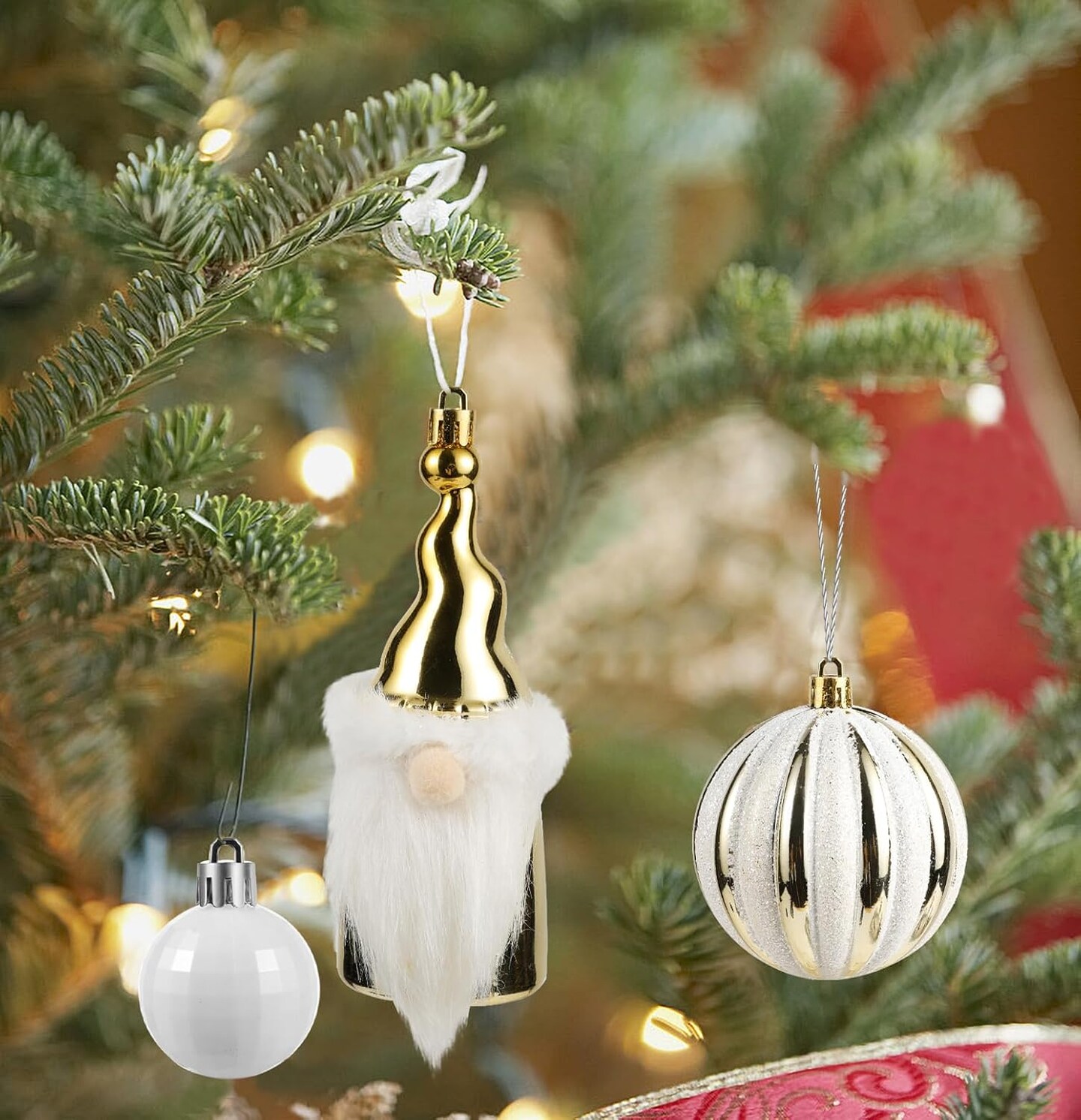 68 ct Christmas Ball Ornaments Set (White)