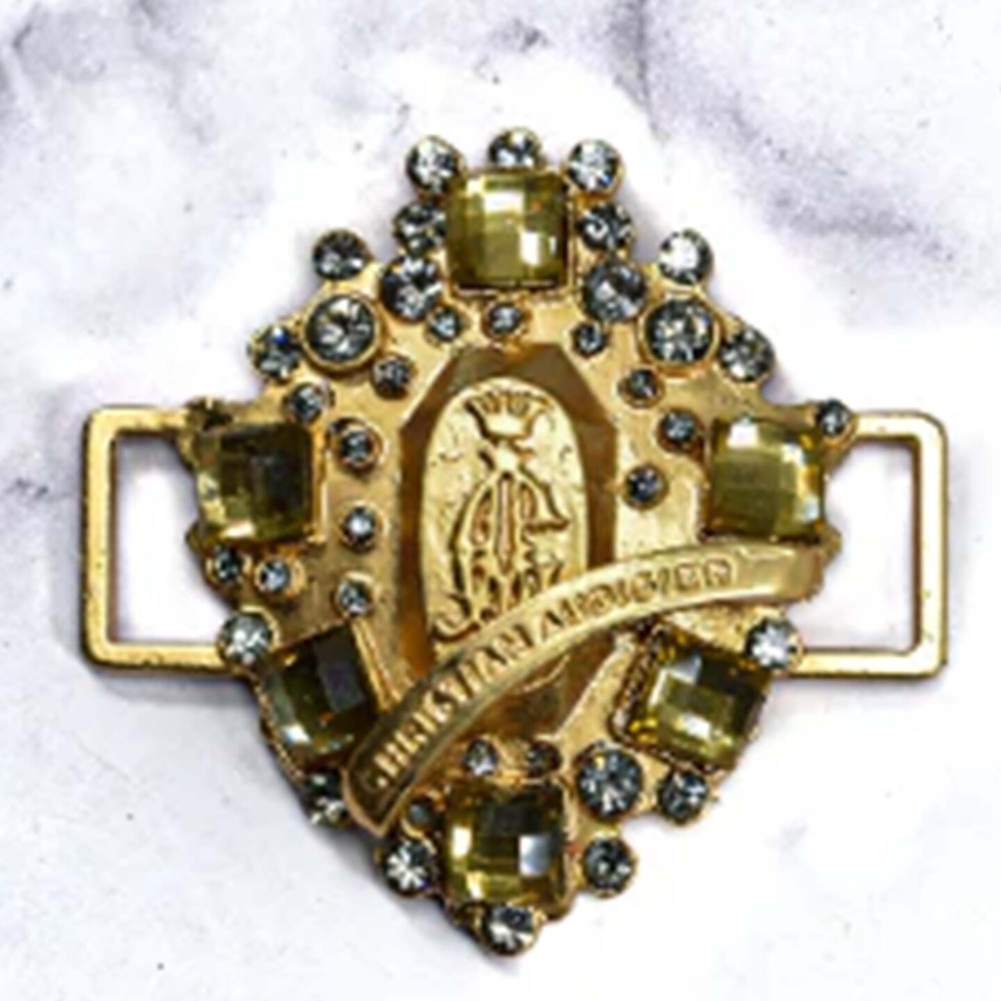 1 Yard Designer Brand Gold Rhinestone Buckle Slider for Crafts and Accessories