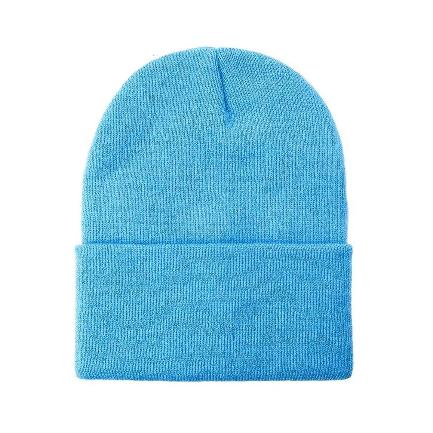 12 Pack: LB Long Beanie Acrylic Knit Hat for Cold Weather and Casual Style