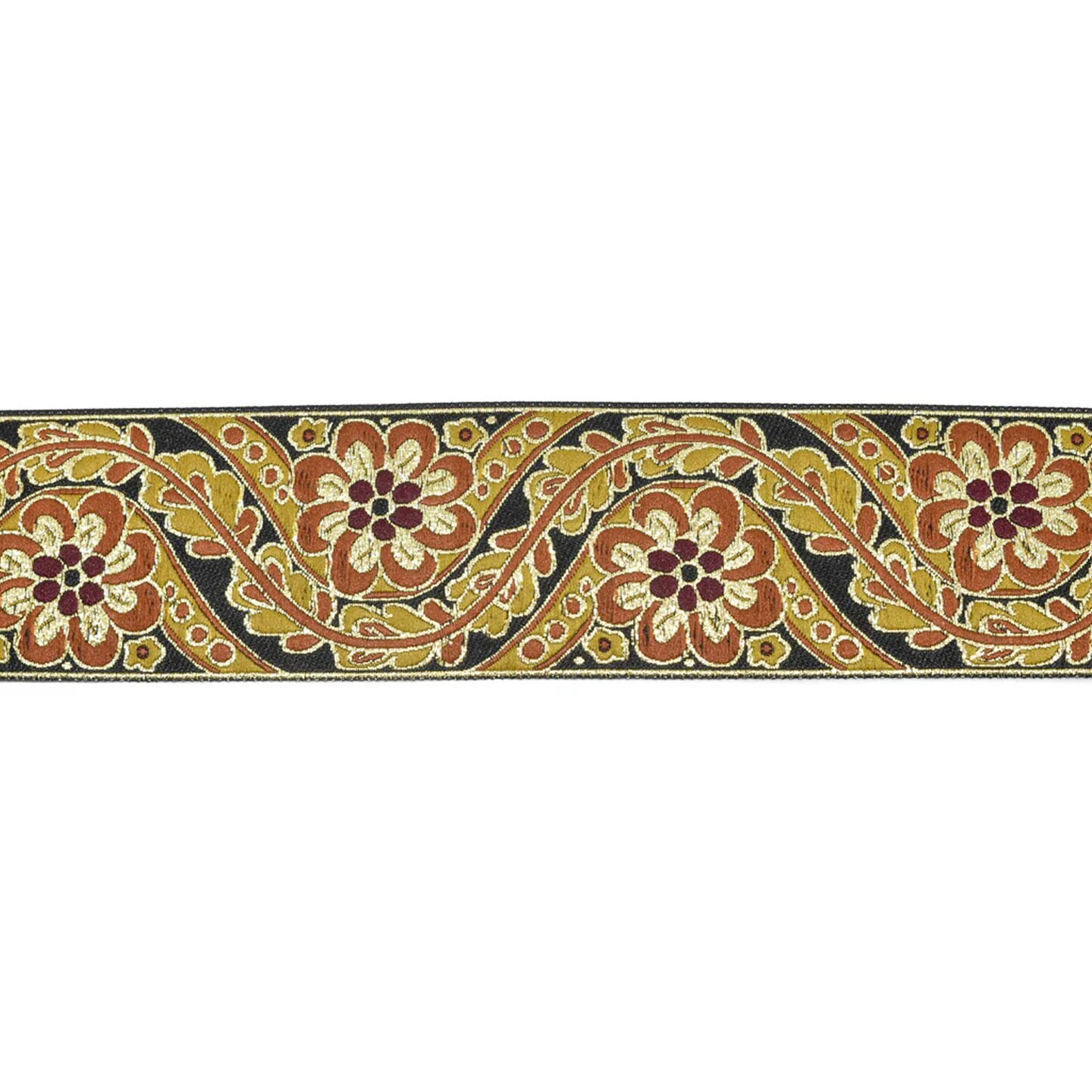 1 Yard Floral Jacquard Ribbon Decorative Trim for Home Apparel Crafts 1.90 inch Width