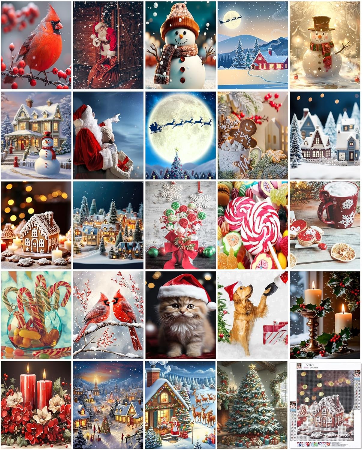 24 Pack Christmas Diamond Painting Kits