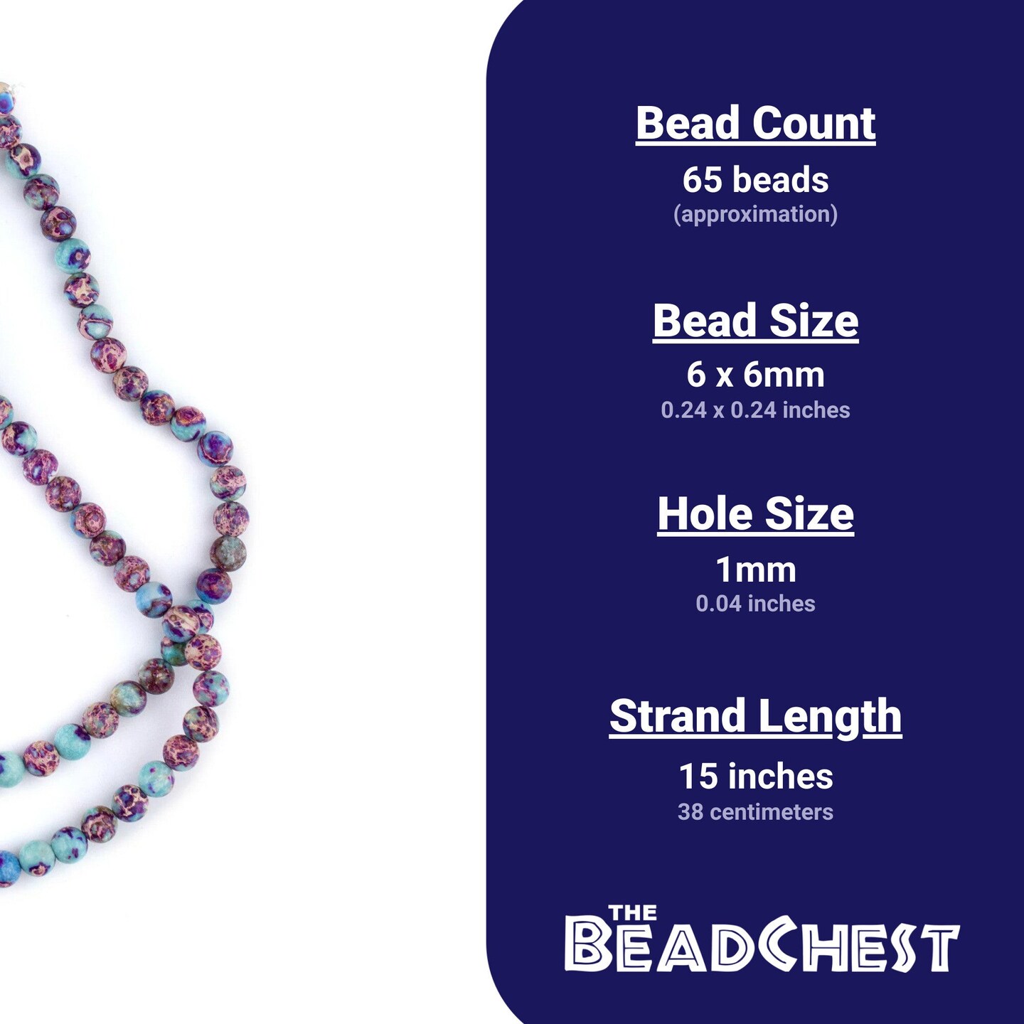 The Bead Chest Galaxy Sea Sediment Jasper Beads (6mm): Organic Gemstone Round Spherical Energy Stone Healing Power Crystal for Jewelry Bracelet Mala Necklace Making