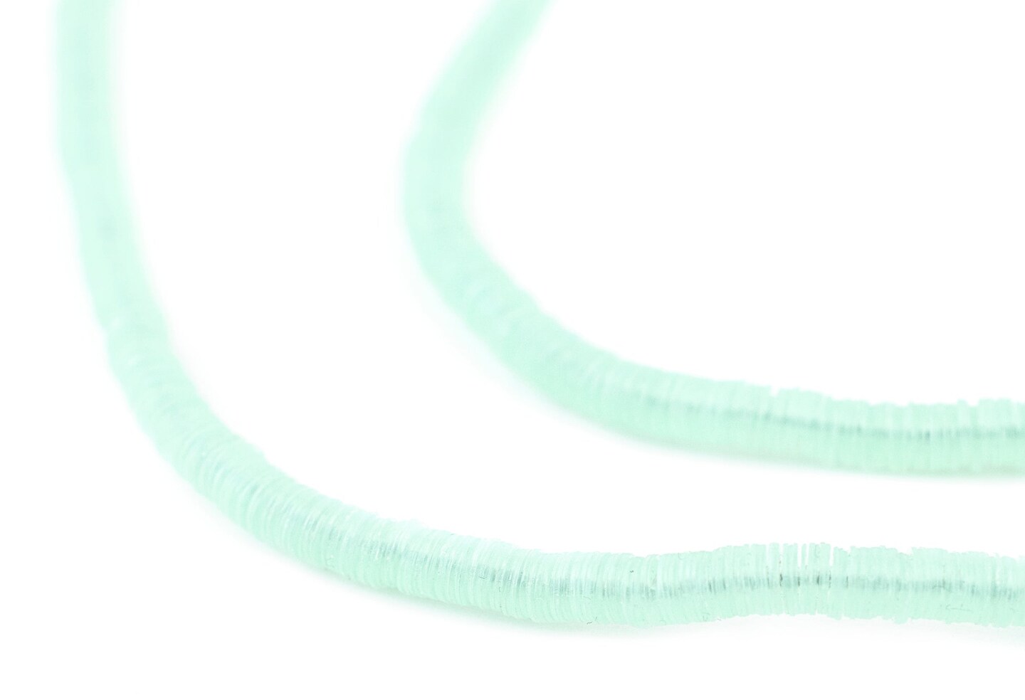 The Bead Chest Translucent Aquamarine Vinyl Phono Record Beads (4mm)