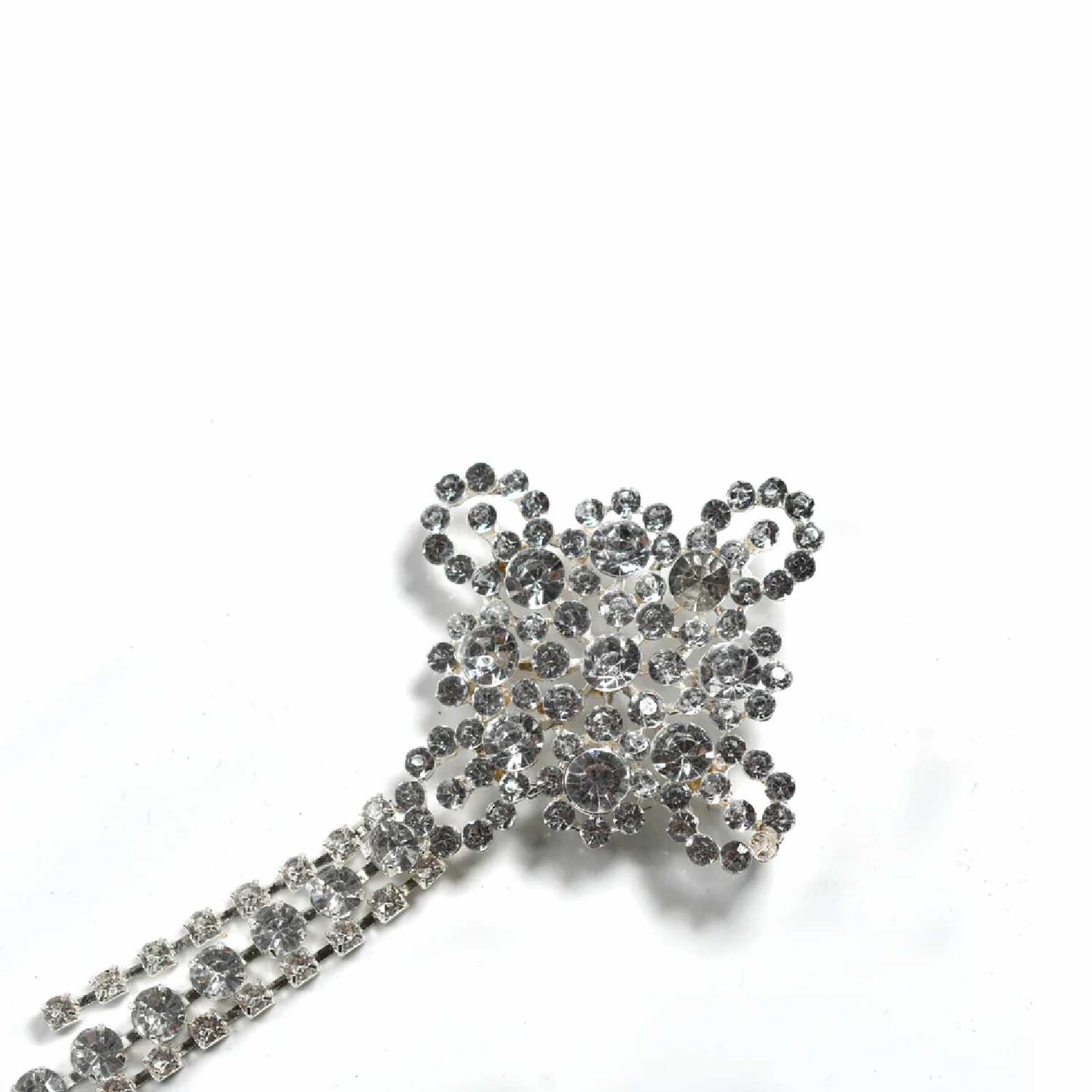 Elegant Dangling Rhinestone Crown Brooch for Bridal Dresses Jewelry 7.5 x 3 Inch