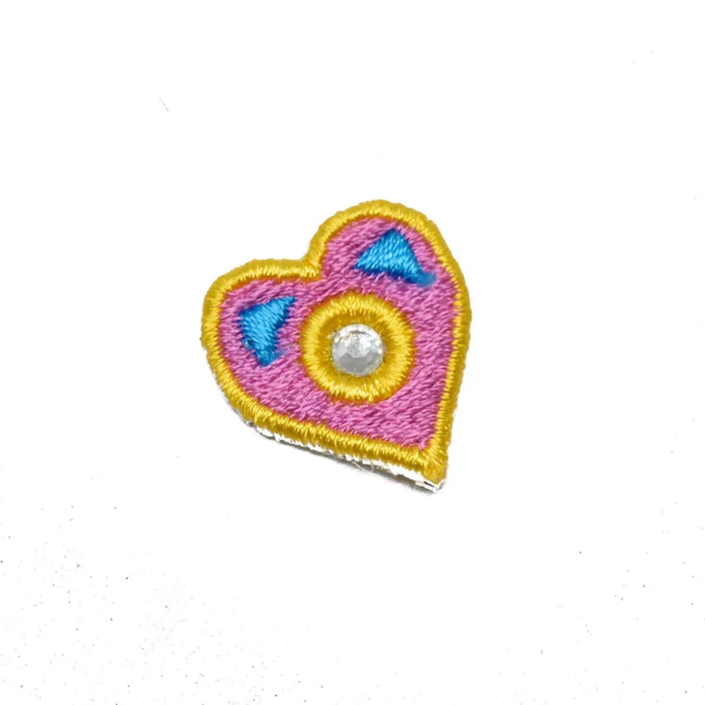 1 Yard Two Tone Tiny Heart Rhinestone Patch Cute DIY Clothing Accessory 1 x 0.75 inch