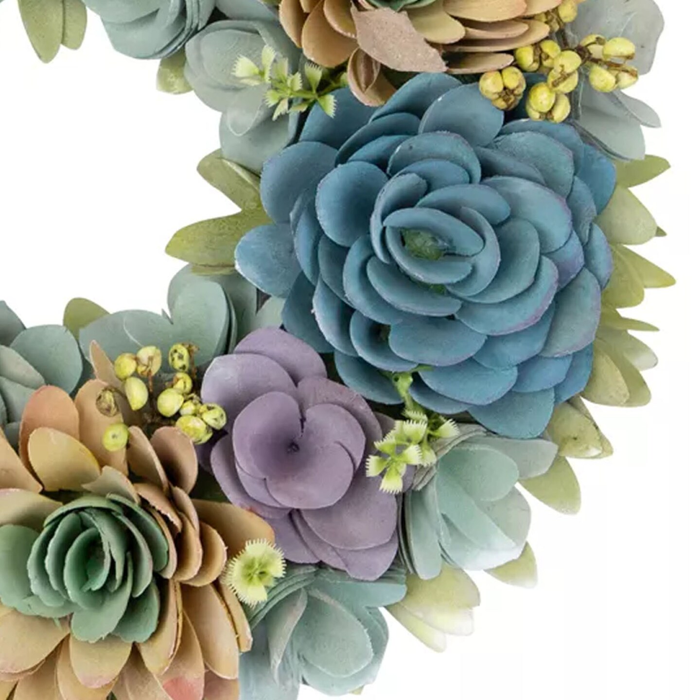 14" Artificial Wooden Spring Wreath with Floral and Seed Pod Accents