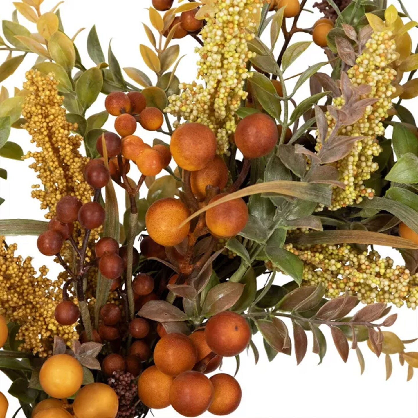 Real Touch Foliage and Berry Clusters Artificial Fall Harvest Wreath 24 Inch