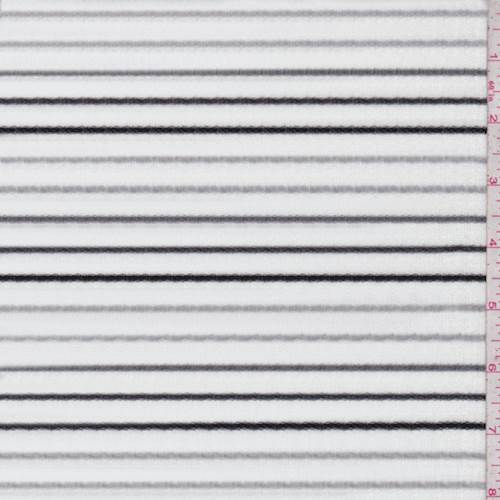 White/Black/Grey Stripe Rib Knit Fabric By the Yard