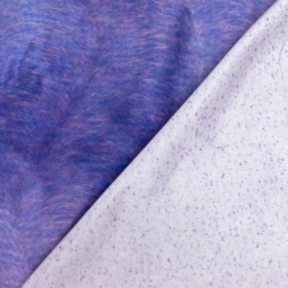 Periwinkle Blue-Purple-Grey Wave Texture Polyester Faux Fur Knit Fabric By the Yard