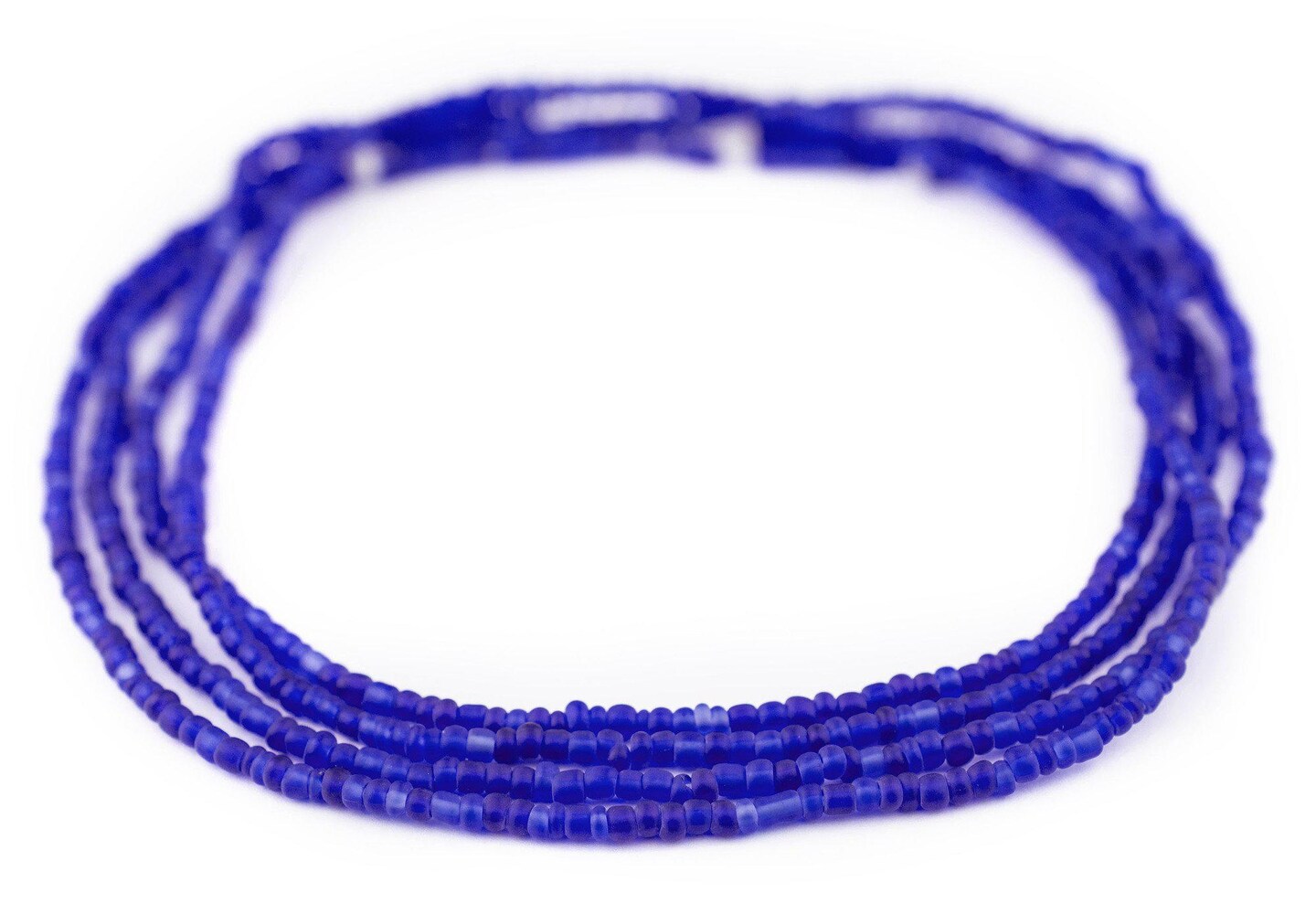 The Bead Chest Translucent Cobalt Blue Matte Glass Seed Beads (3mm) - 24 inch Strand of Quality Glass Beads