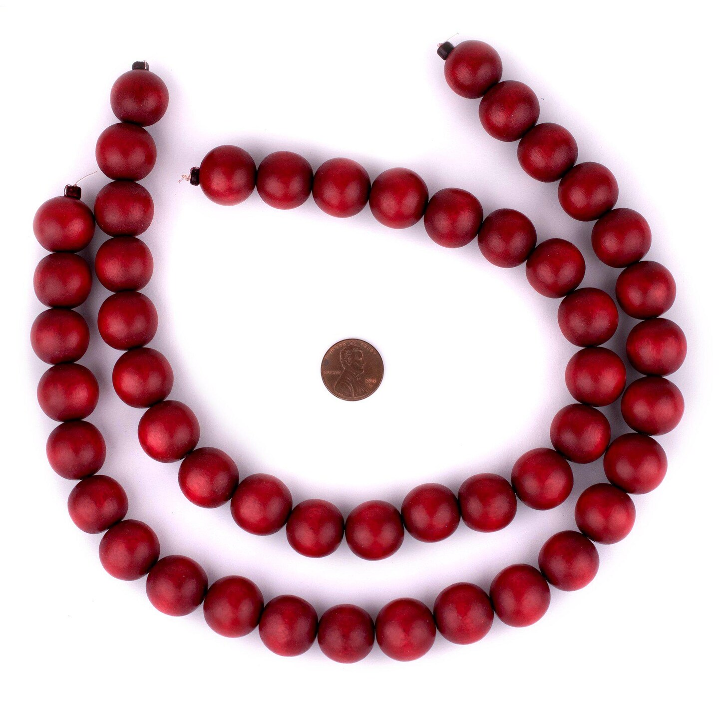 The Bead Chest Natural 18mm Wooden Beads in Red for Jewelry Making &#x2013; Round Loose Wood Spacer Beads I Approximately 24 Beads