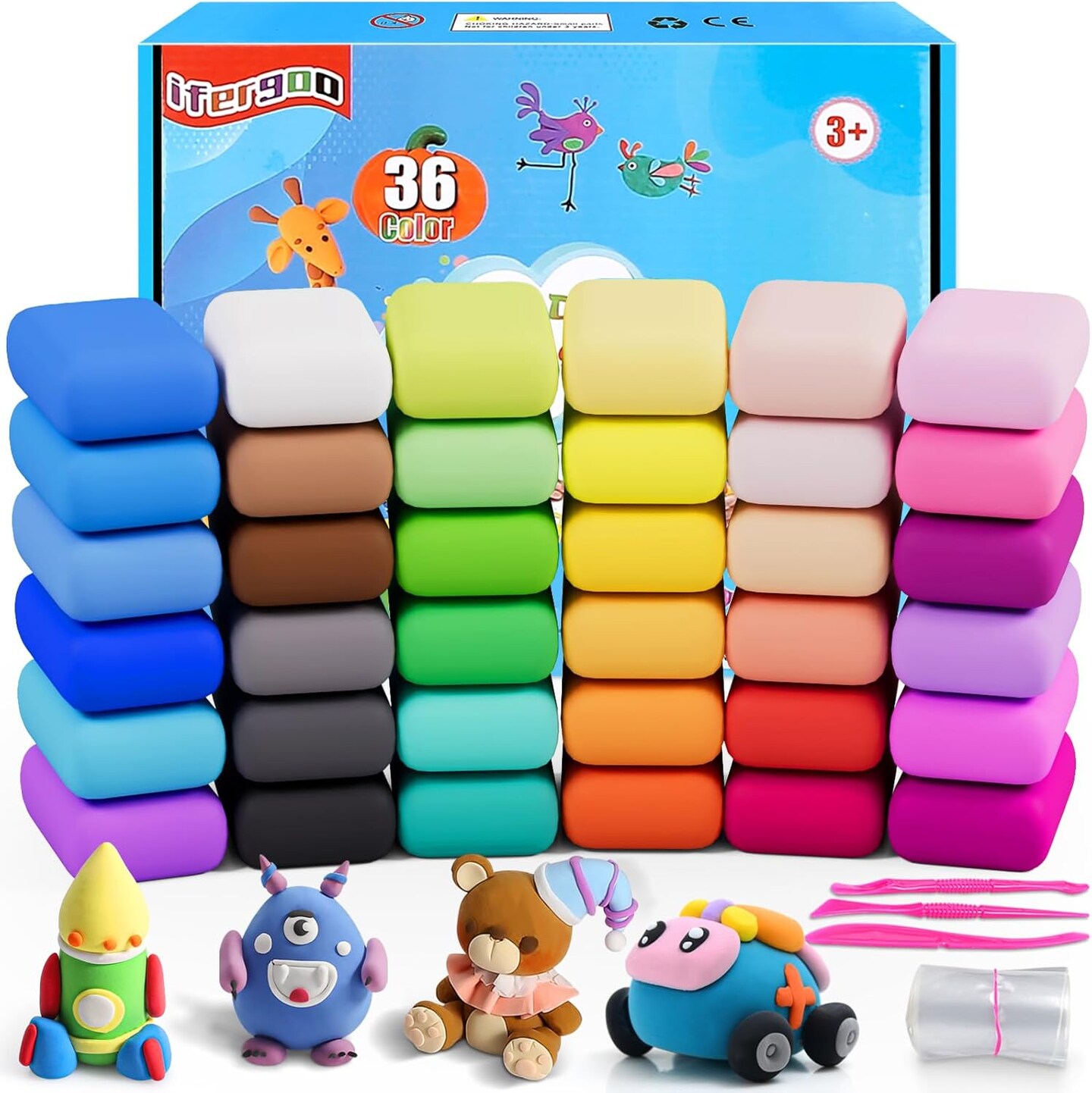 Air Dry Clay, 36 Colors Magic Foam DIY Molding Clay for Slime add ins &#x26; Slime Supplies, Easy to use, Great Gift for Kids