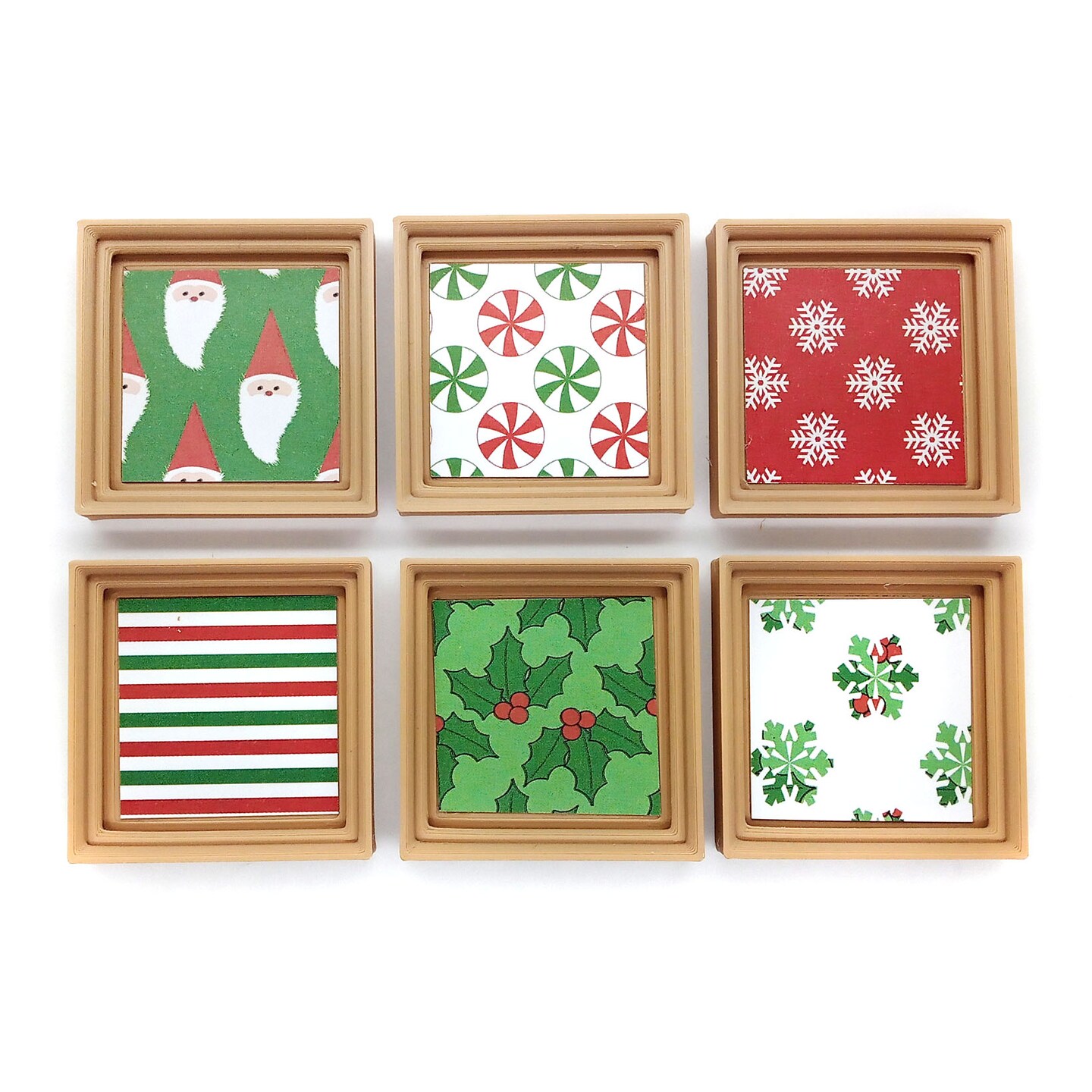 Mini Christmas Decor Prints, 1:12 scale, 6 pcs with Frames, Adorabilities