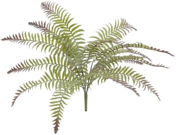 3PC 20" Dusted River Fern Bush 7 Fronds Faux