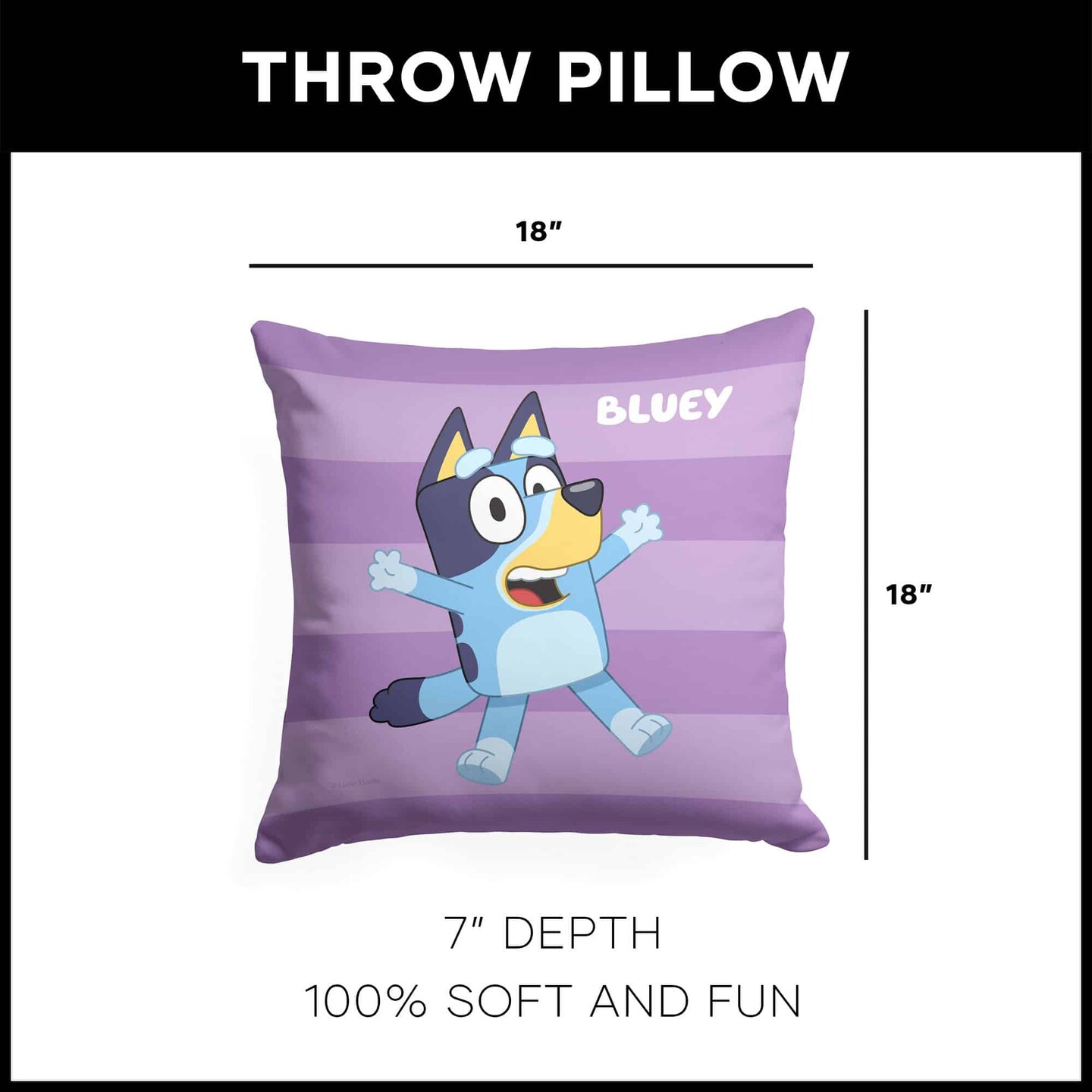 Bluey Roll Call Throw Pillow 18&#xD7;18 Inches