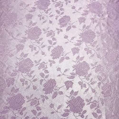 1 Yard Lavender Rose Floral Jacquard Satin 60/59″ Width 100% Polyester