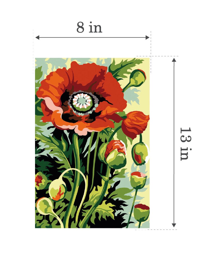 Needlepoint canvas for halfstitch without yarn Poppy SEU928.338 Seg De Paris Printed Tapestry Canvas