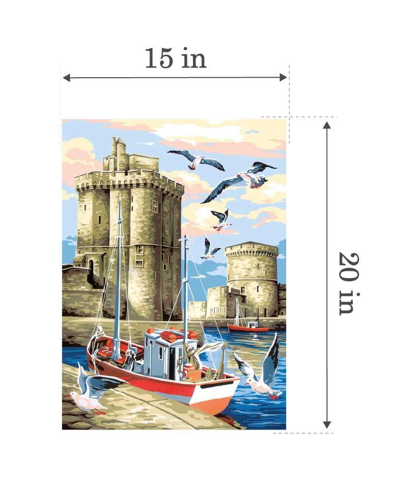 Needlepoint canvas for halfstitch without yarn La Rochelle SE929.389 Seg De Paris Printed Tapestry Canvas