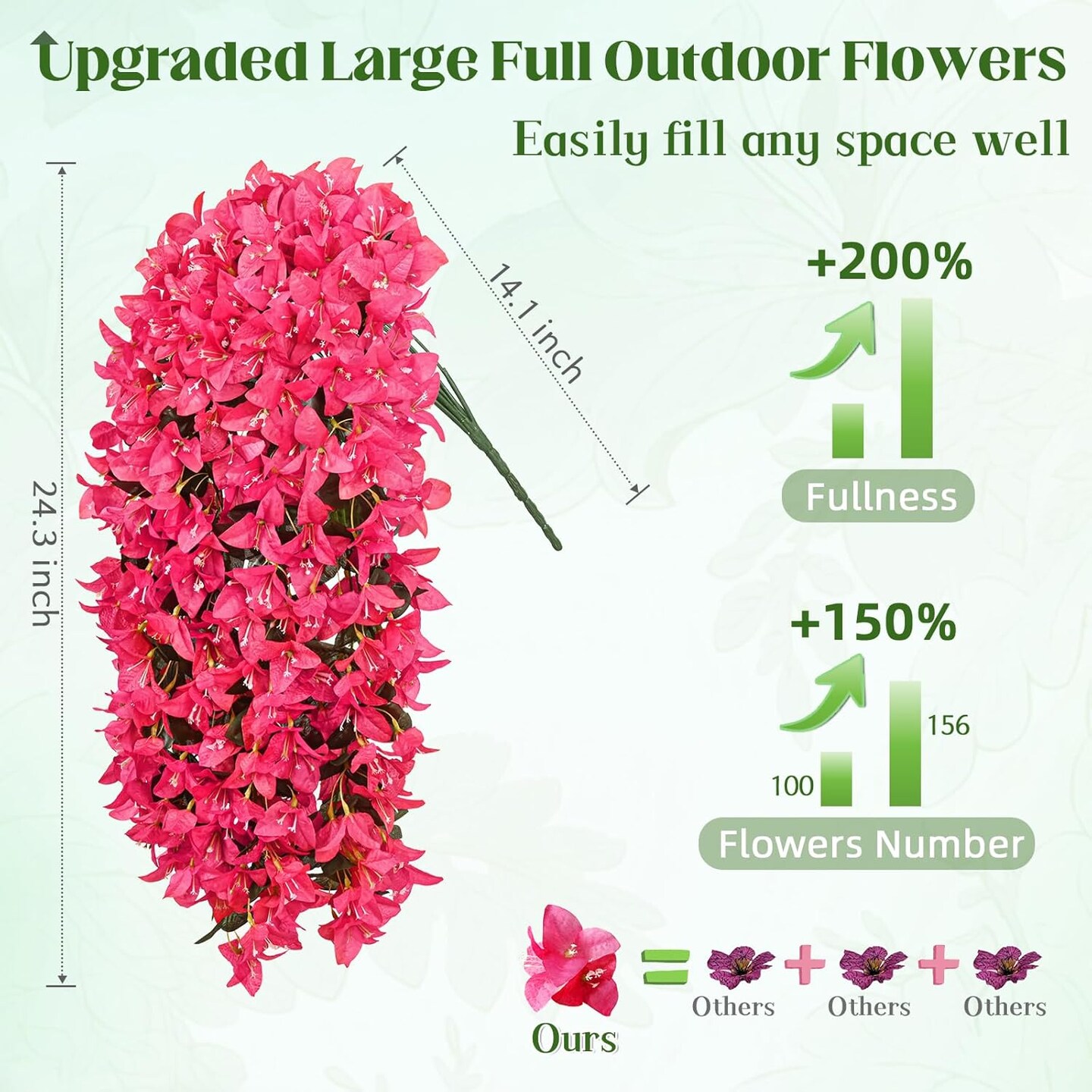 2Pcs UV Resistant Artificial Flowers for Outdoors