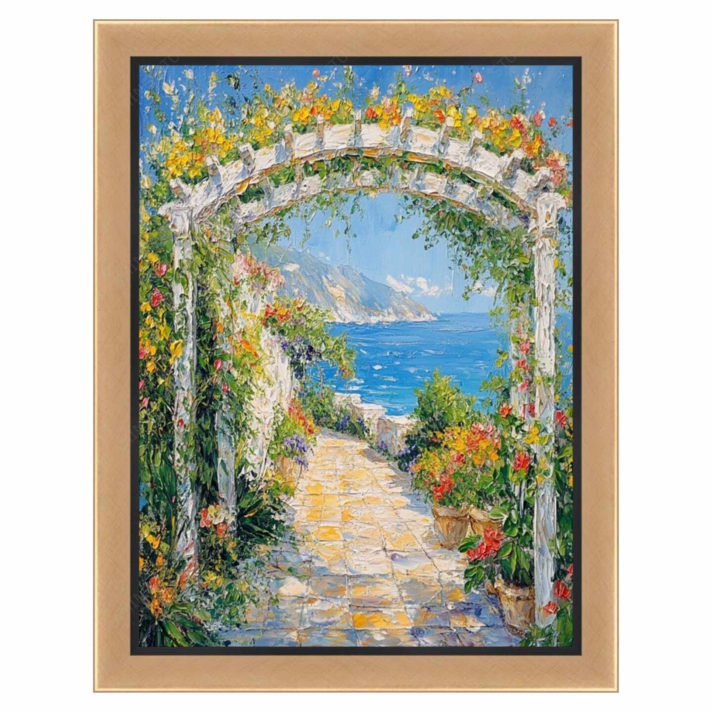 Contemporary Gold With Black Picture Frame 24x24 frame