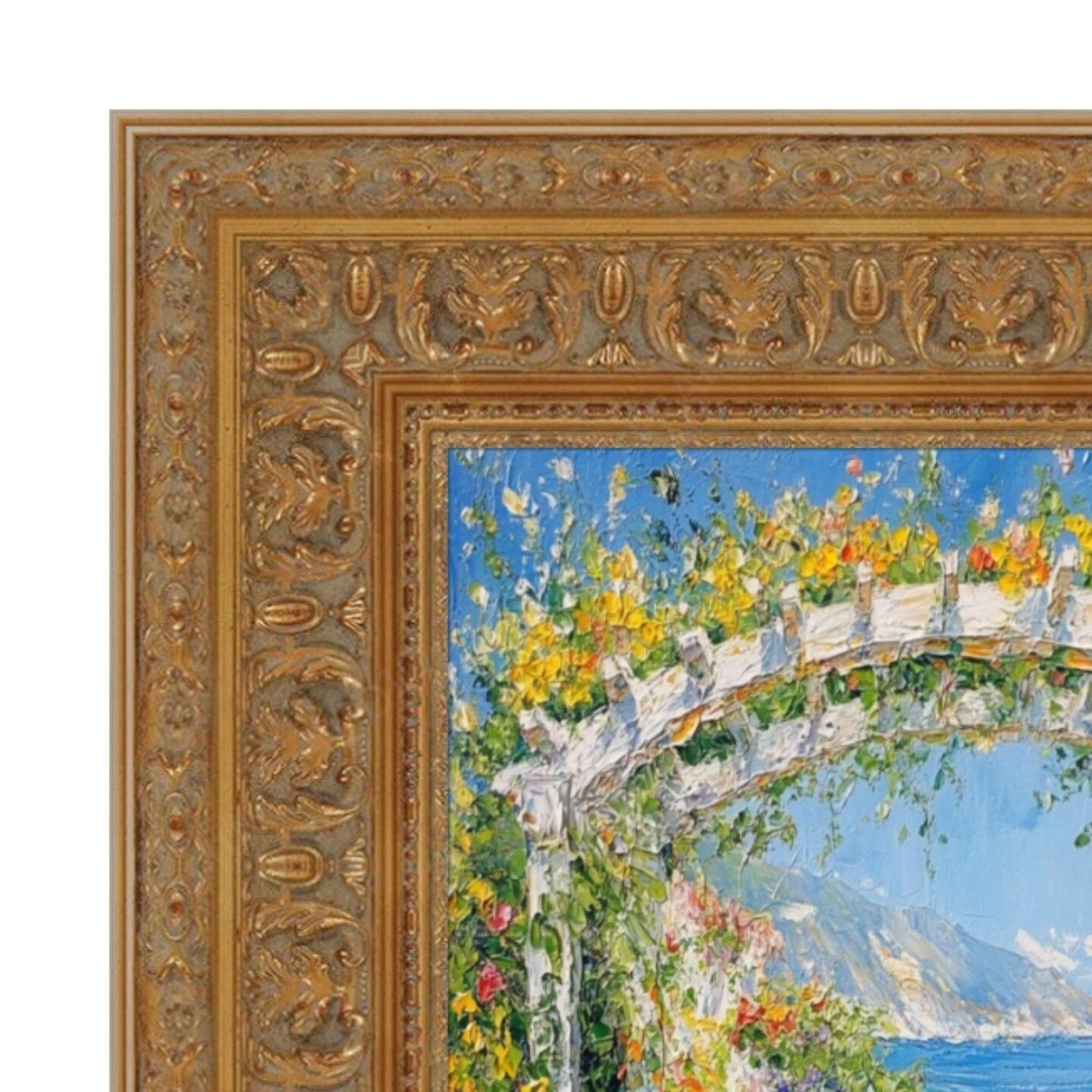 Wide Traditional Italian Carved Ornate Gold Leaf Picture Frame 12x12 frame