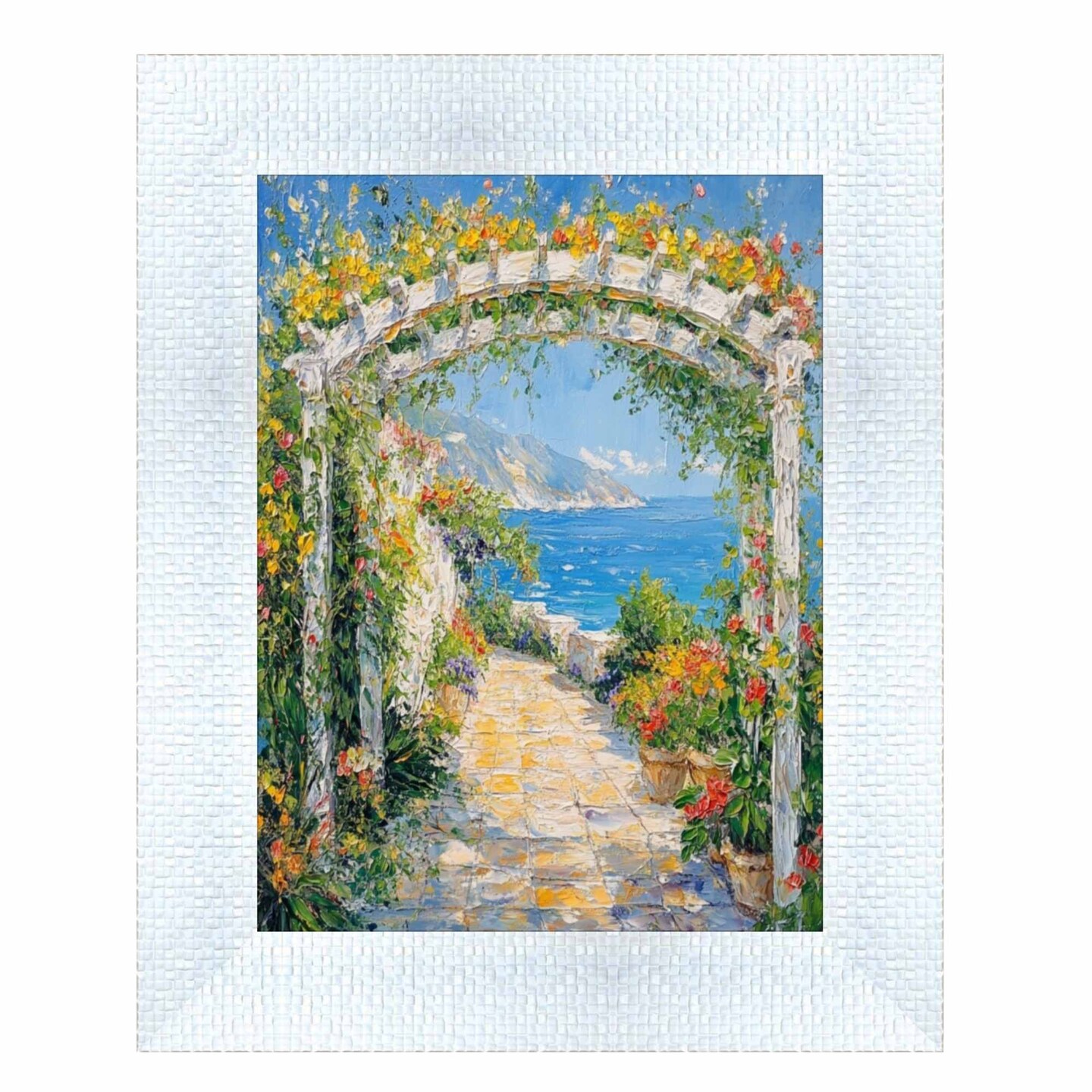 Wide Bright White Glitter Gloss Picture Frame 30x30 frame