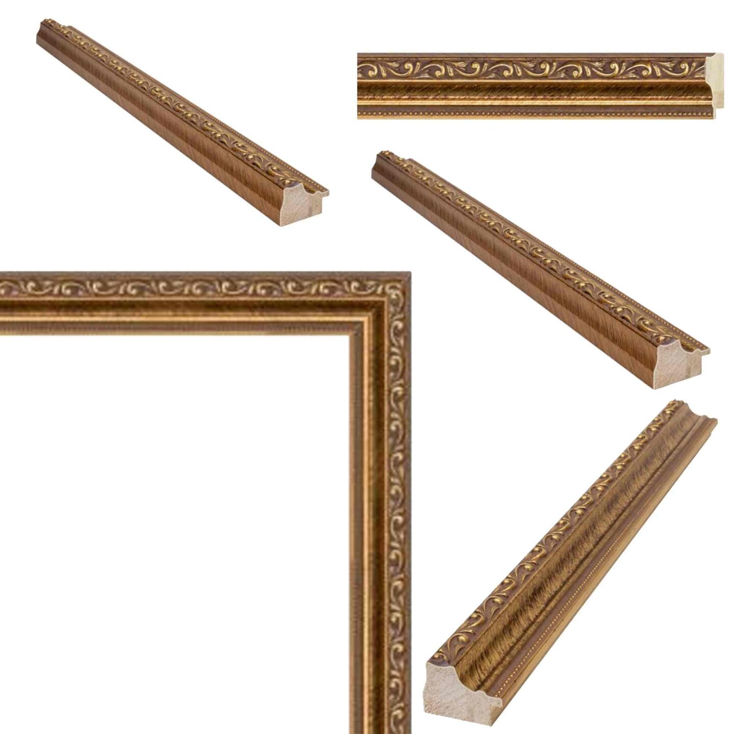 Italian Bright Gold Beaded Picture Frame 40x40 frame