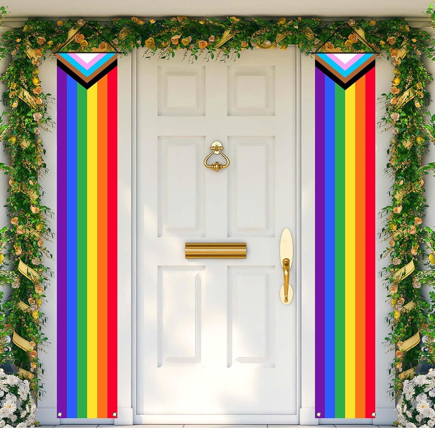 Pride Porch Banner Rainbow Gay Pride Decoration Outdoor Happy Pride Decorations Front Door Sign Wall Hanging LGBT Decoration for Home Office Party Favors and Supplies