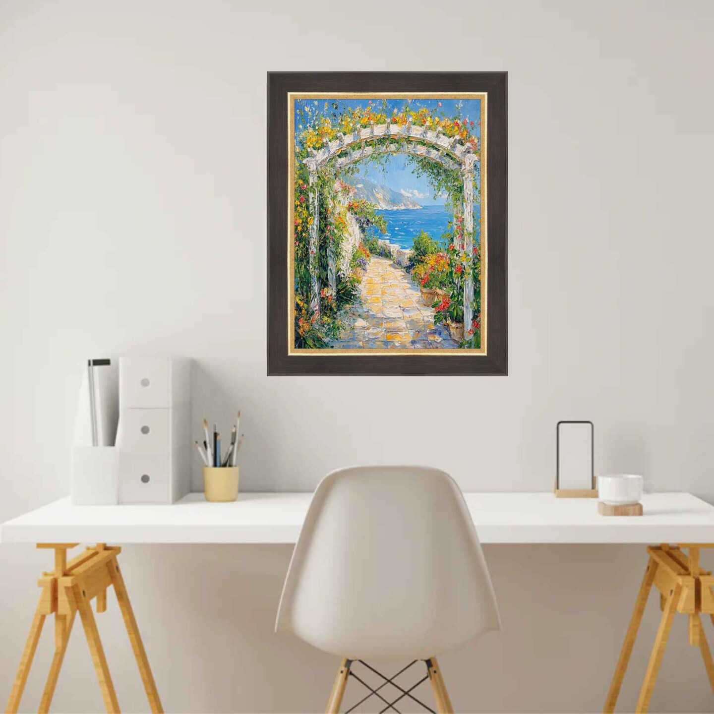 Cafe Wood Tone With Gold Lip Picture Frame 30x40 frame