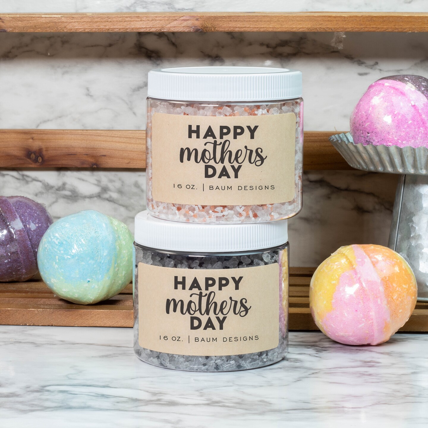 ちくてんHAPPY BATH DAY 新品✨2瓶‼️ Happy Mothers Day Bath Salts 16oz | Pink Himalayan or Black Lava