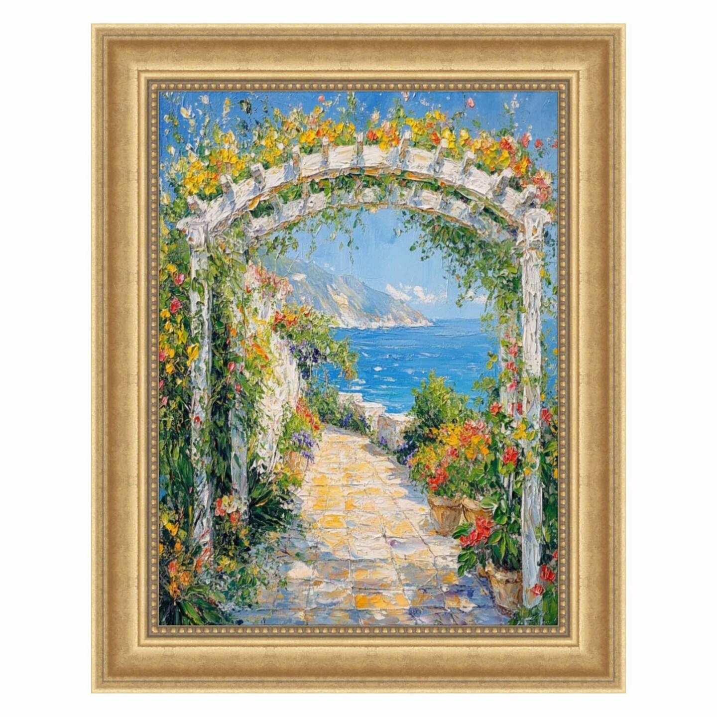 Traditional Golden Scoop Bead Picture Frame 11x17 frame