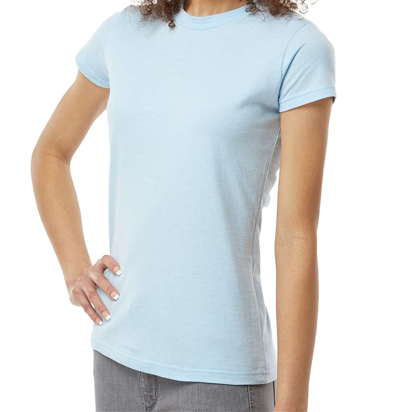 Tultex Women's Slim Fit Jersey T-Shirt, Short Sleeve Crewneck Basic Everyday T-Shirt