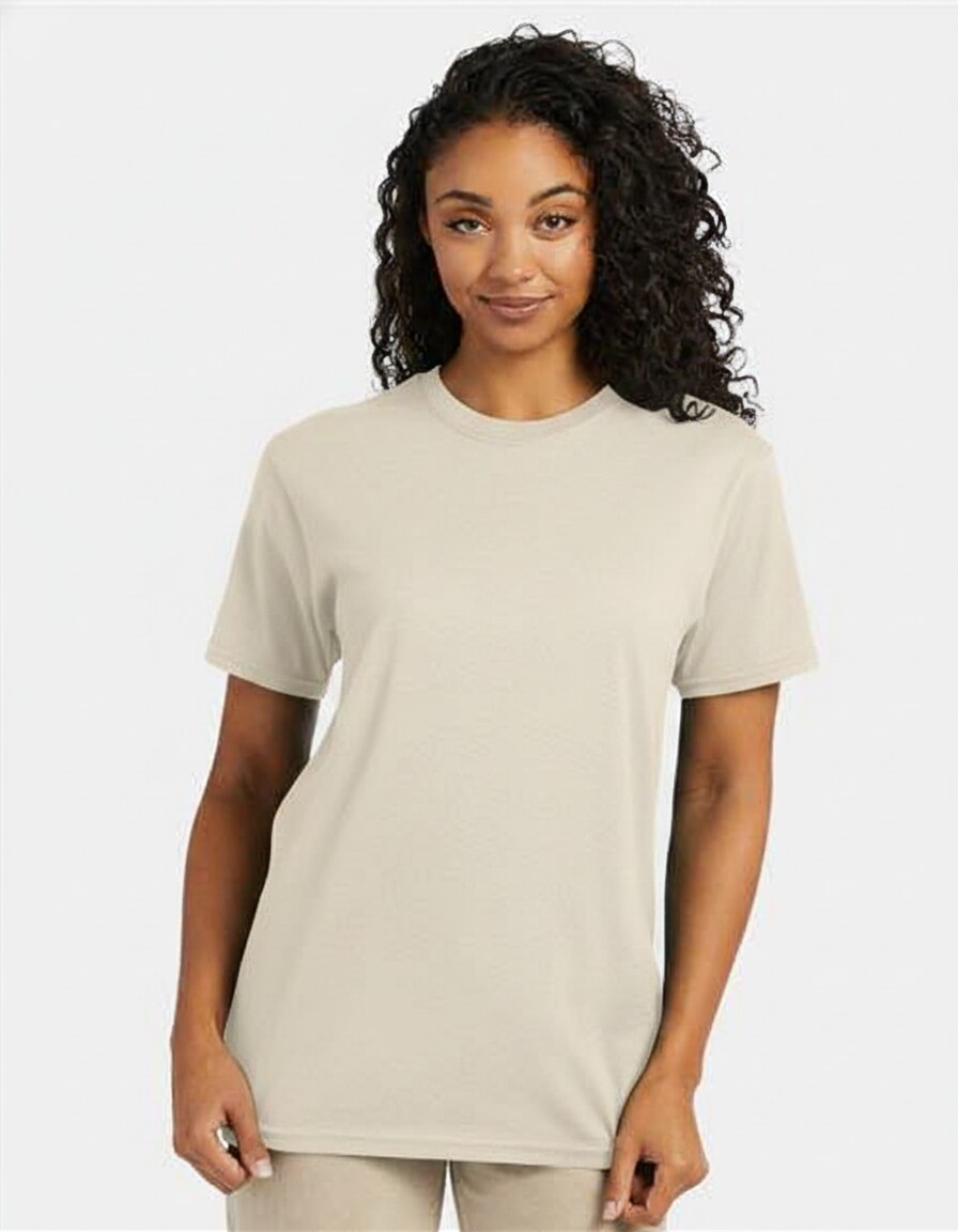6 Pack : Hanes Perfect-T Unisex Cotton Modern Fit High Print Quality Everyday Casual Crewneck T-Shirt