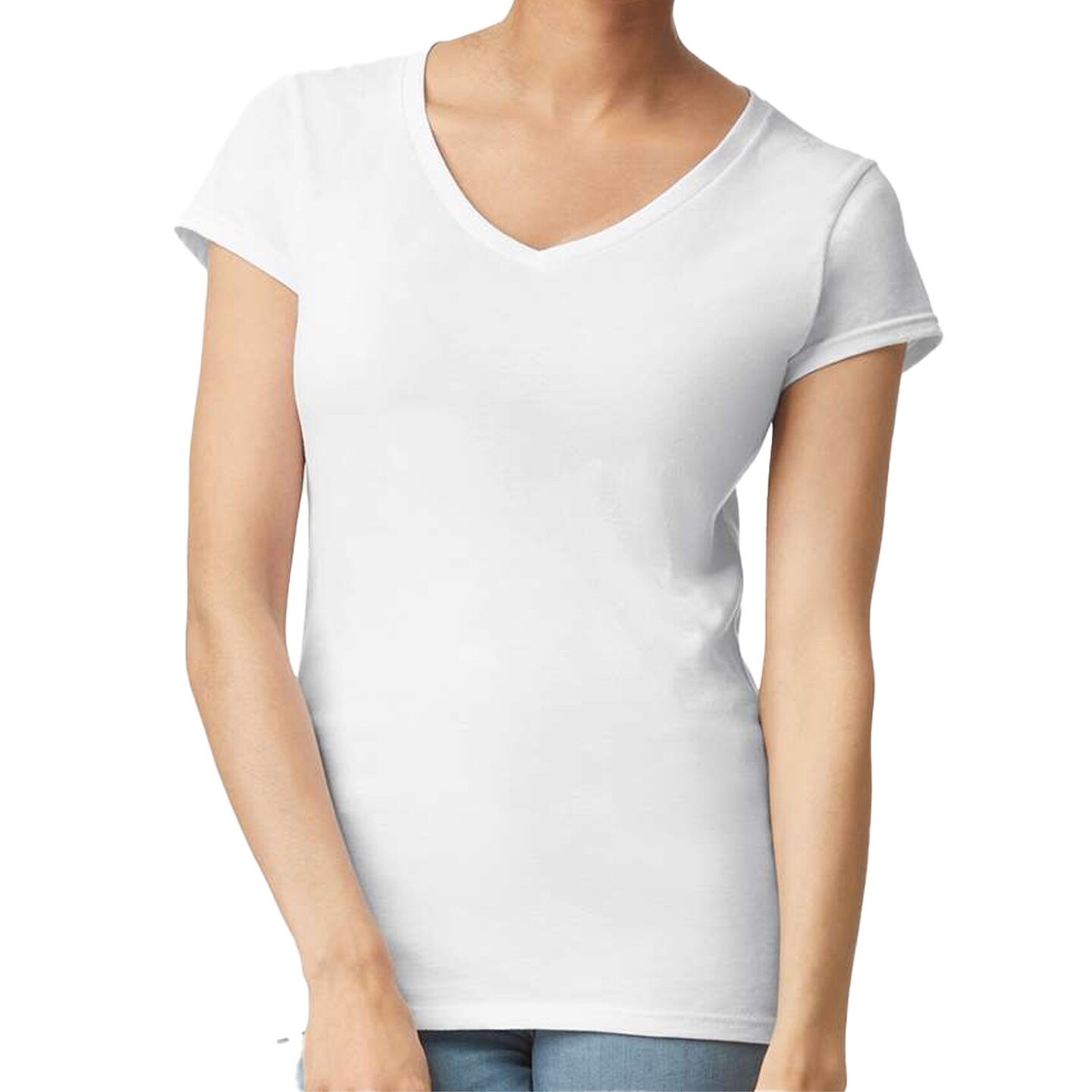 Gildan Softstyle V-Neck T-Shirt, Women's Lightweight Cotton Tee for Custom Printing & Crafts