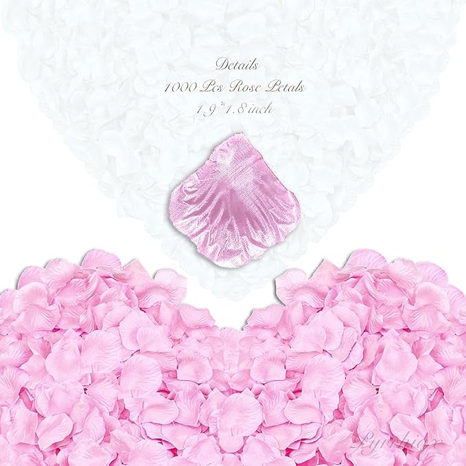 2000Pieces Rose Petals, Artificial Flower Petals Fake Rose Petals Silk Red Rose Petals for Romantic Night,Wedding,Proposal Anniversary Flower Decorations