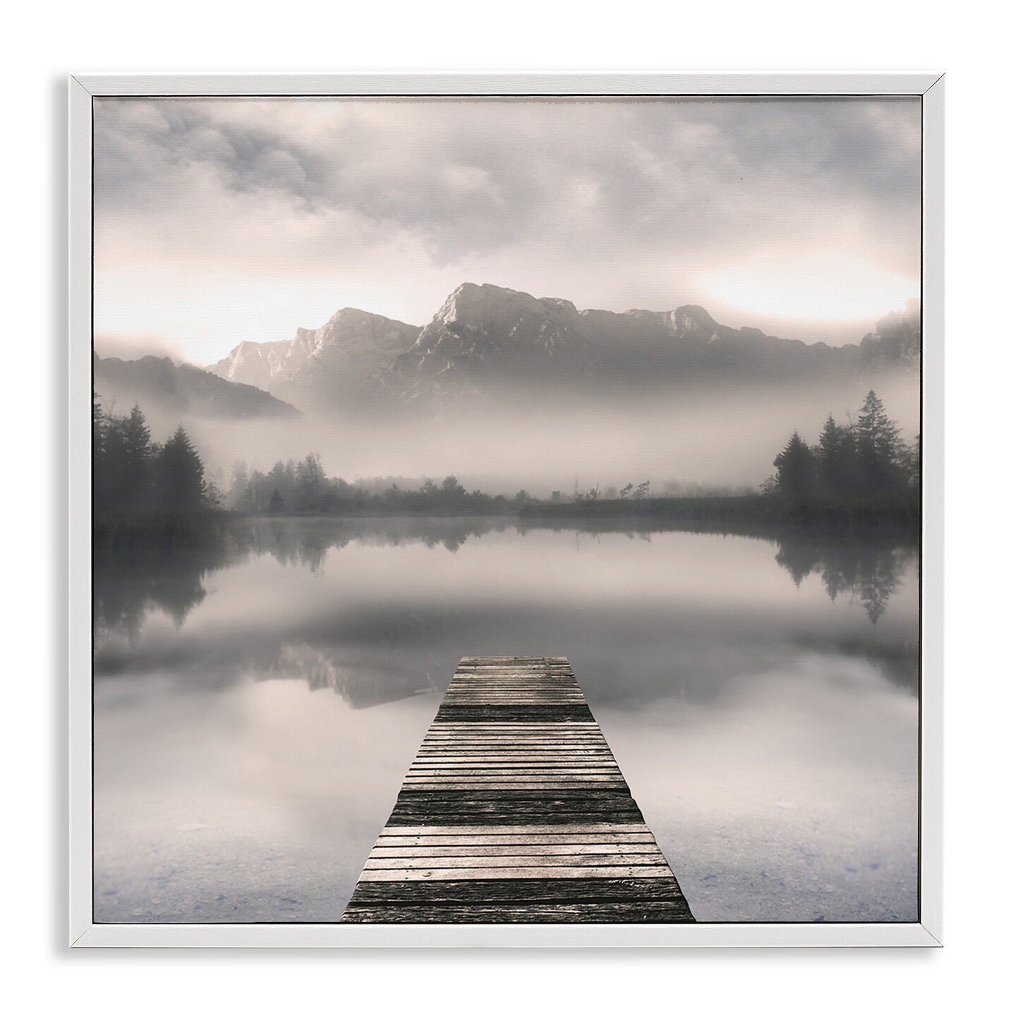 Stupell Industries Calm Reflective Waters & Mountains Framed Giclee, design by Irene Weisz