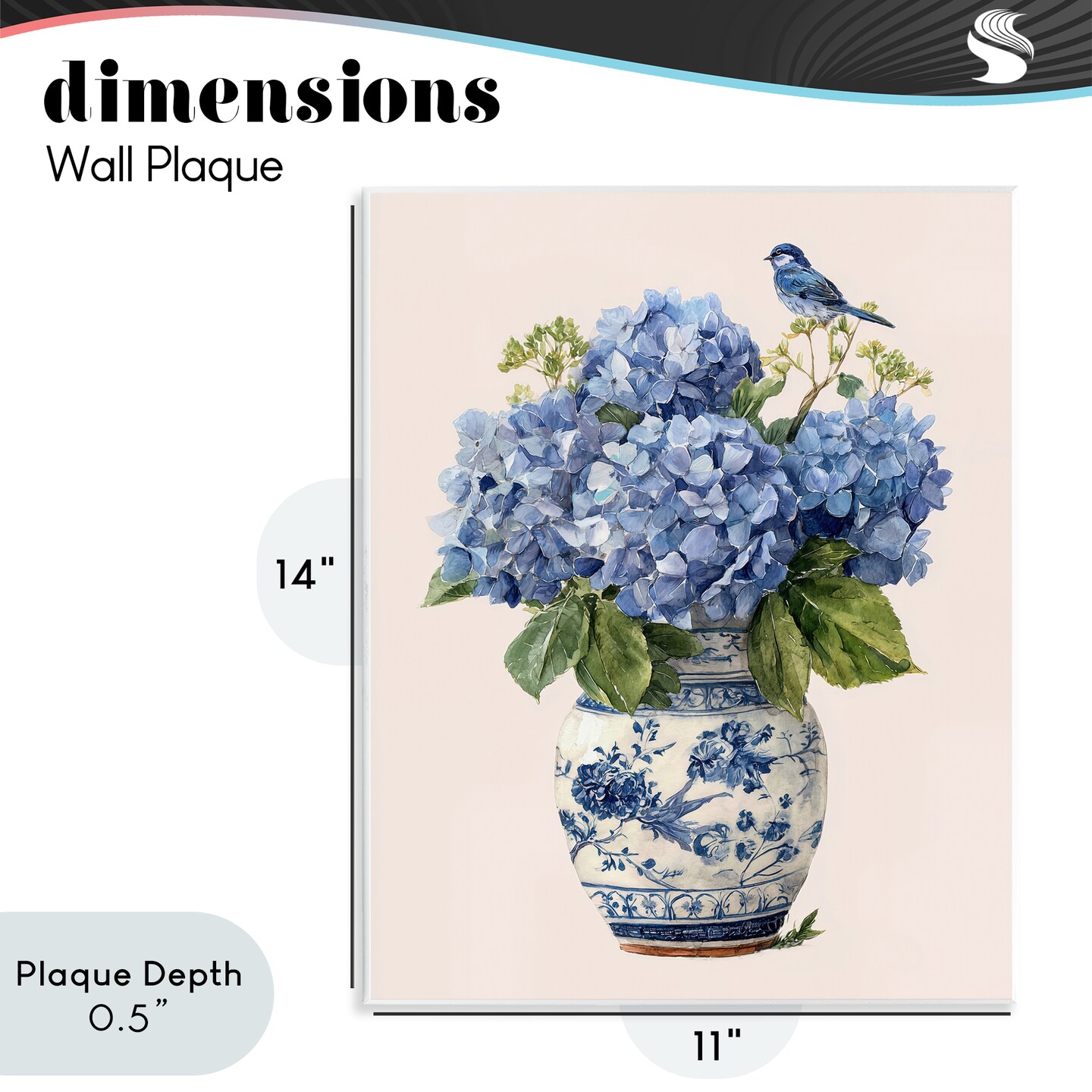 Stupell Industries Songbird Perched on Hydrangeas Wall Plaque, design by Imagine It Images