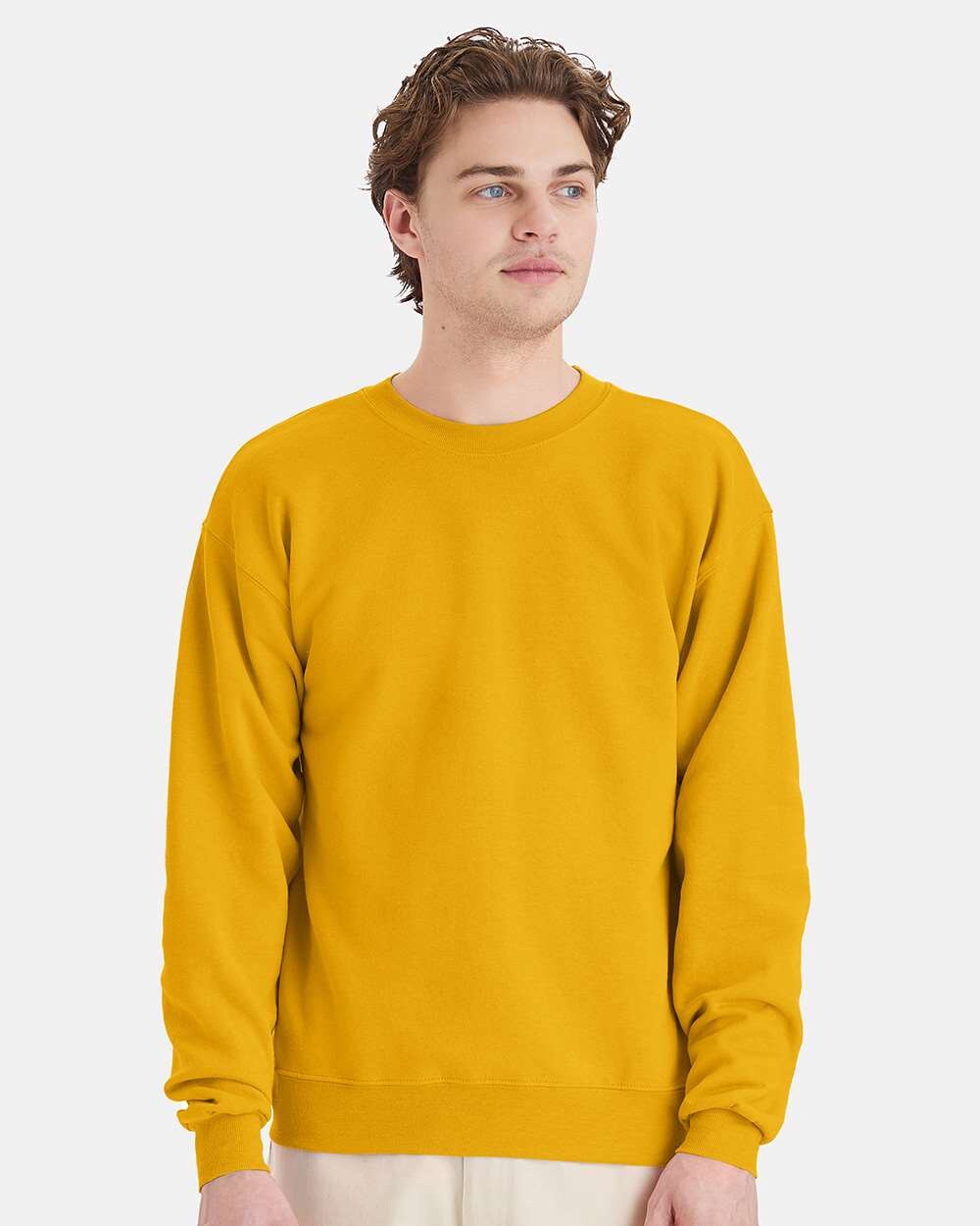 Hanes Unisex Sustainable BCI Cotton Blend Fleece Crewneck Sweatshirt For Daily Use