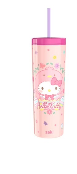 Flexile - 23 oz - Zak Designs Hello Kitty Kids Easter Durable Plastic Tumbler with Straw - 1 Piece