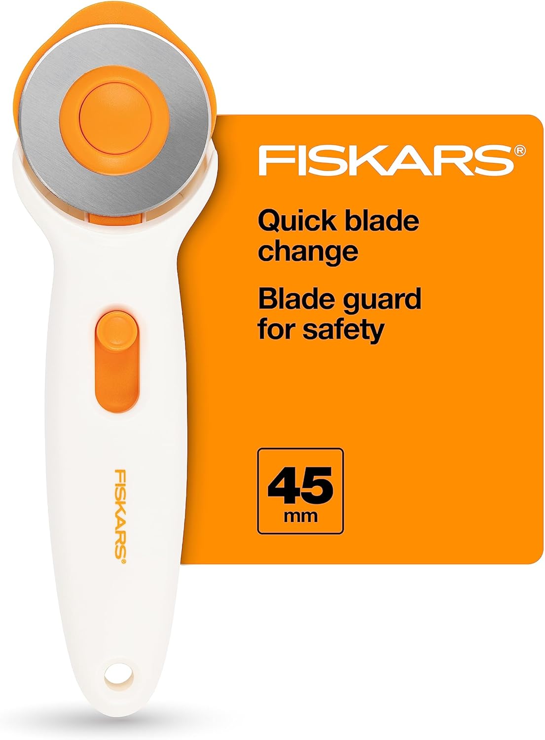 45mm Rotary Cutter for Fabric, Premium Steel Stick Fabric Cutter Cuts Through Multiple Layers, Right and Left Handed, Easy and Safe Blade Change, Arts and Crafts, Sewing and Quilting Tools