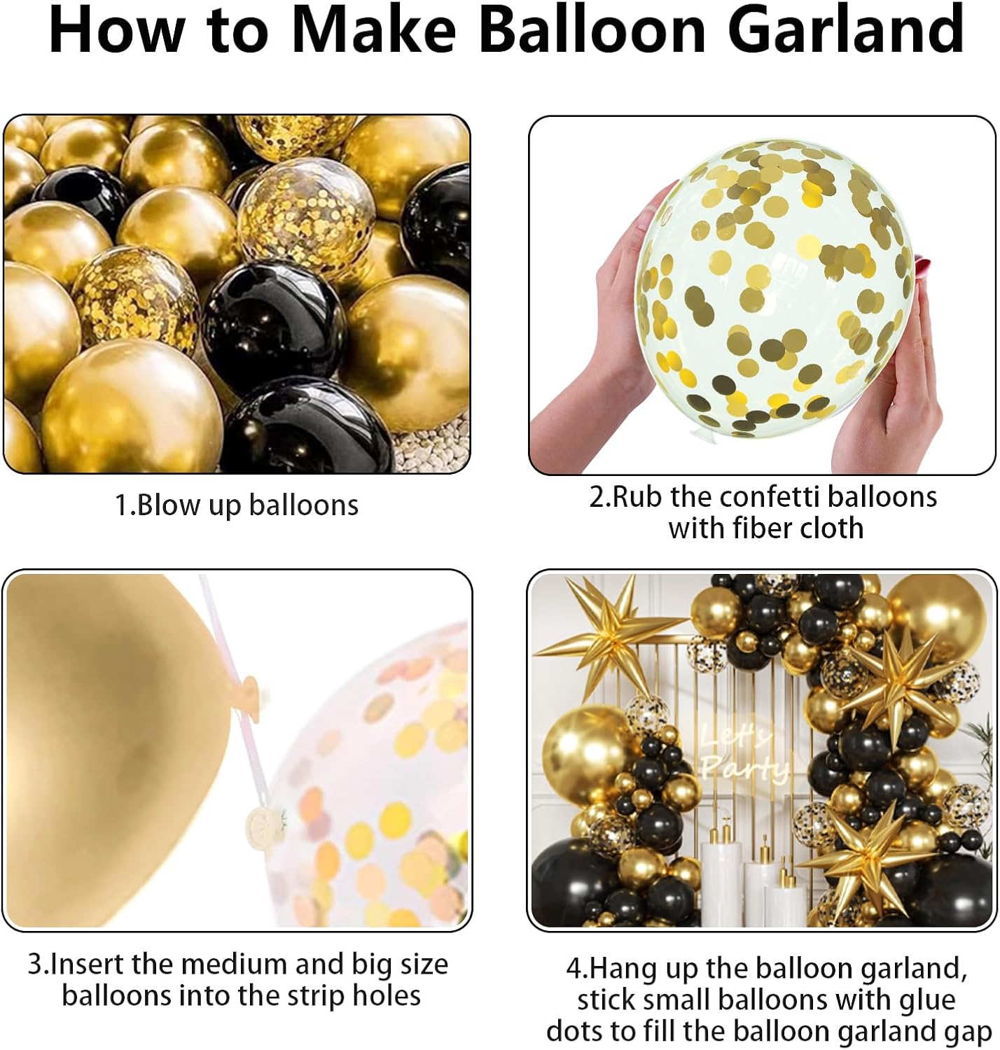 137Pcs Black and Gold Balloon Arch Kit - 2026 Graduation Decorations with Explosion Star & Confetti Balloons - Class of 2026 Party Garland for College, High School & Prom Send Off