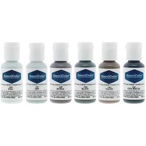 AmeriColor, Nifty Shades Of Gray Kit, Soft Gel Paste Food Color