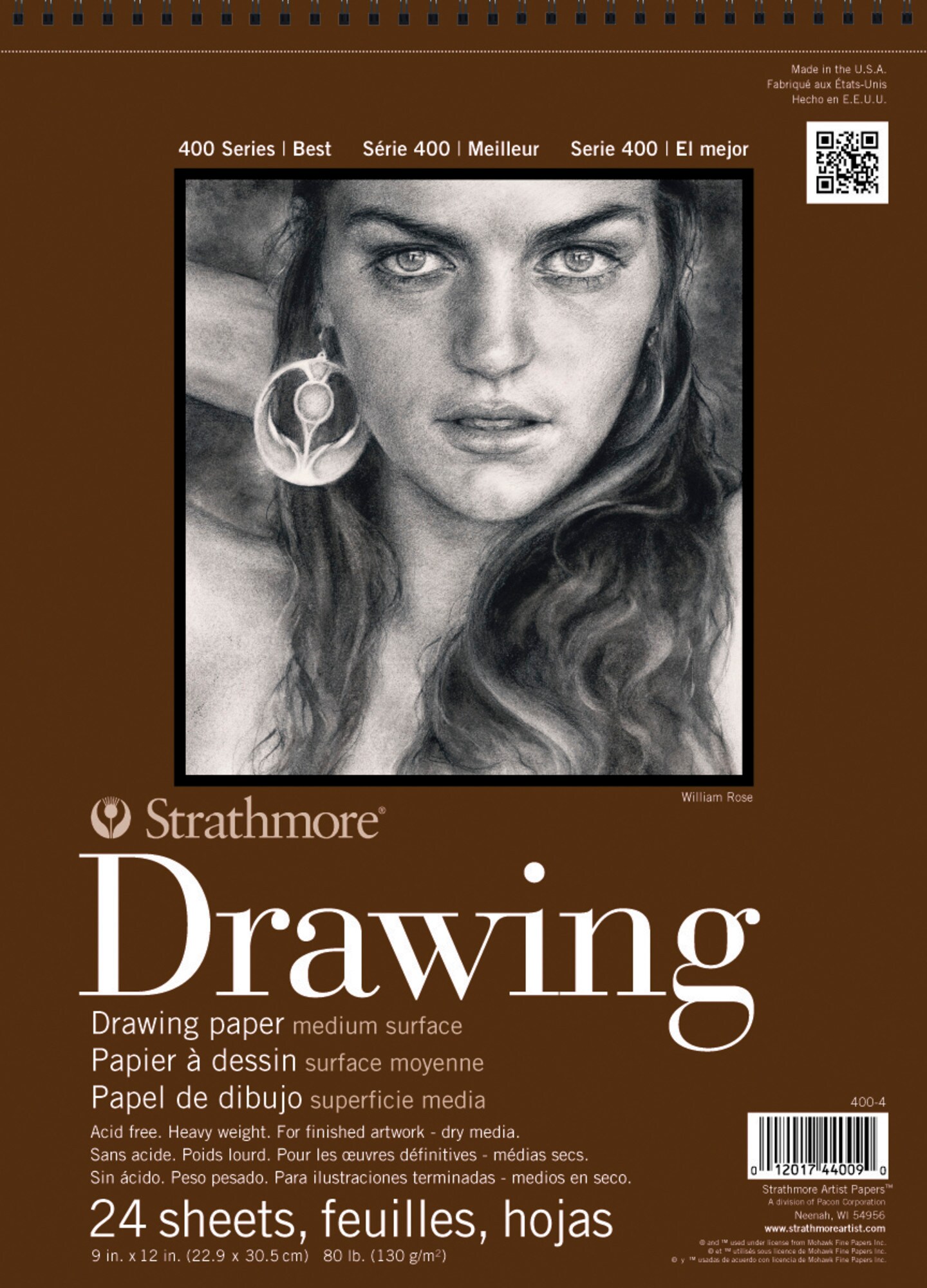 Strathmore 400 Series Drawing Pad, 18 x 24 Inches, 80 lb, 24 Sheets