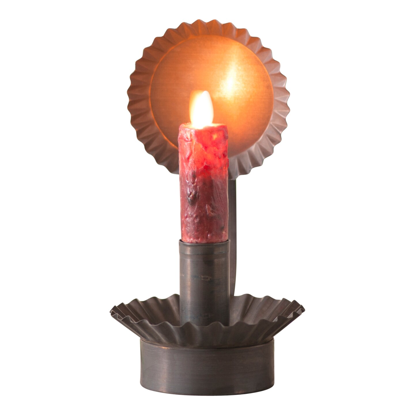 Lodge Chamberstick Candle Holder 8 in Kettle Black Metal for Electric Taper