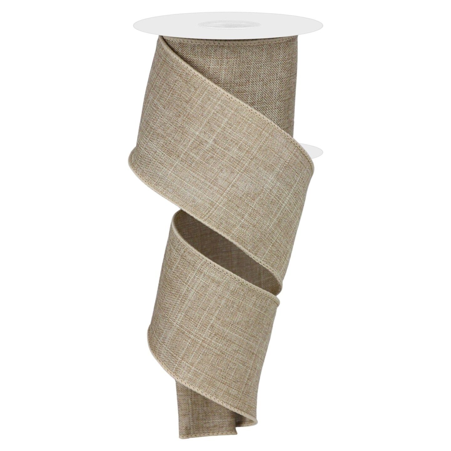 2.5&#x22; Royal Burlap Ribbon: Beige (10 Yard)