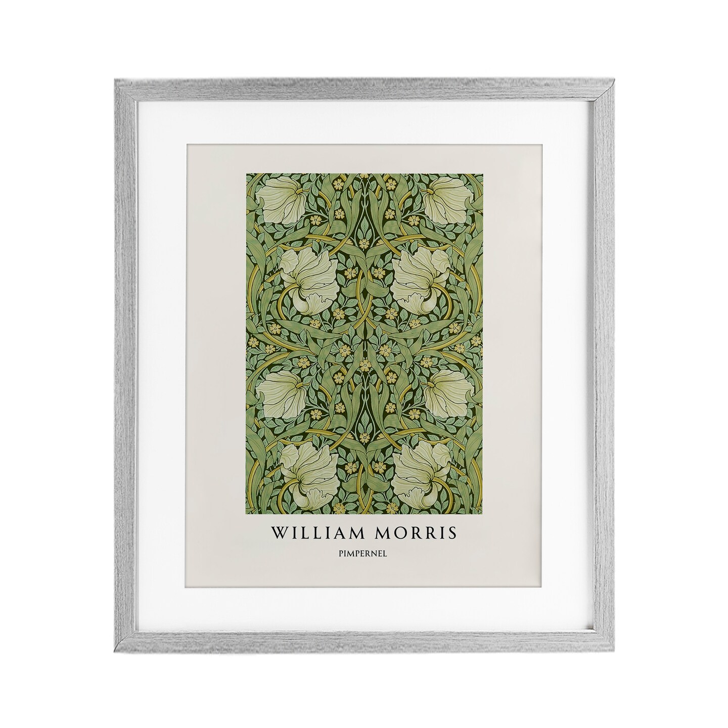 Stupell Industries William Morris Symmetrical Pimpernel Black Framed Print Under Glass, design by Vintage Hustle
