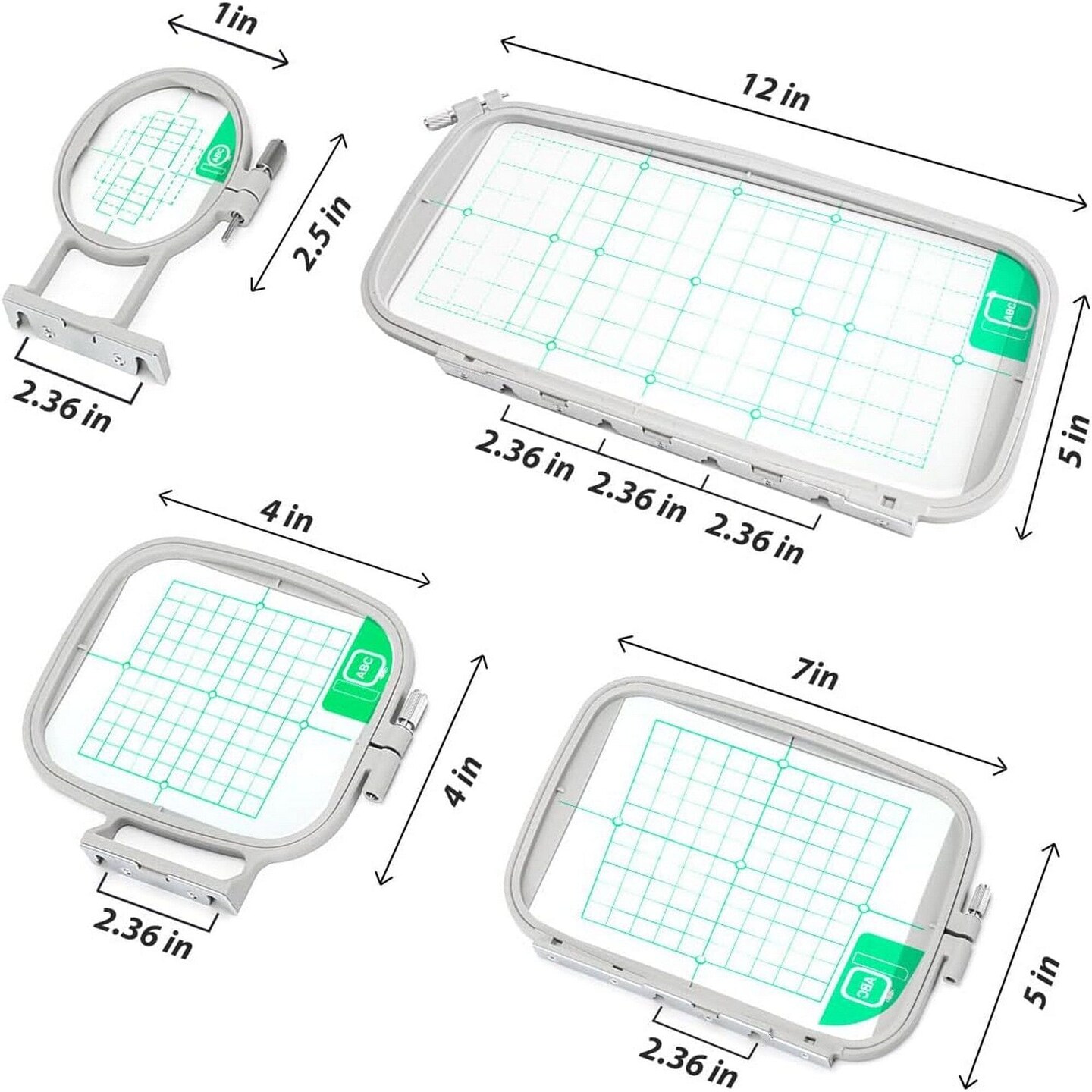 4pc Embroidery Hoop Set & Thread for Brother SE2000, PE900 & Other Models