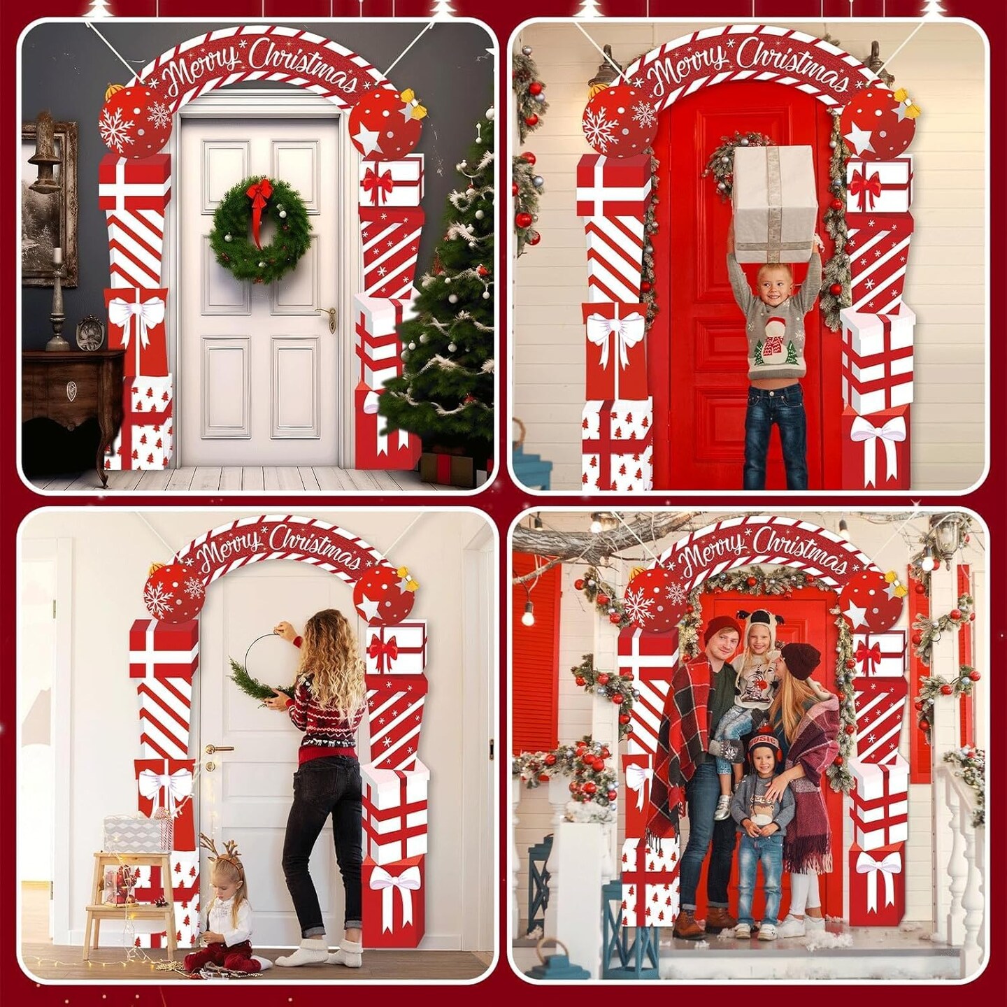 3 Pcs Merry Christmas Door Banner Decoration - 11.02"L x 10.63"W