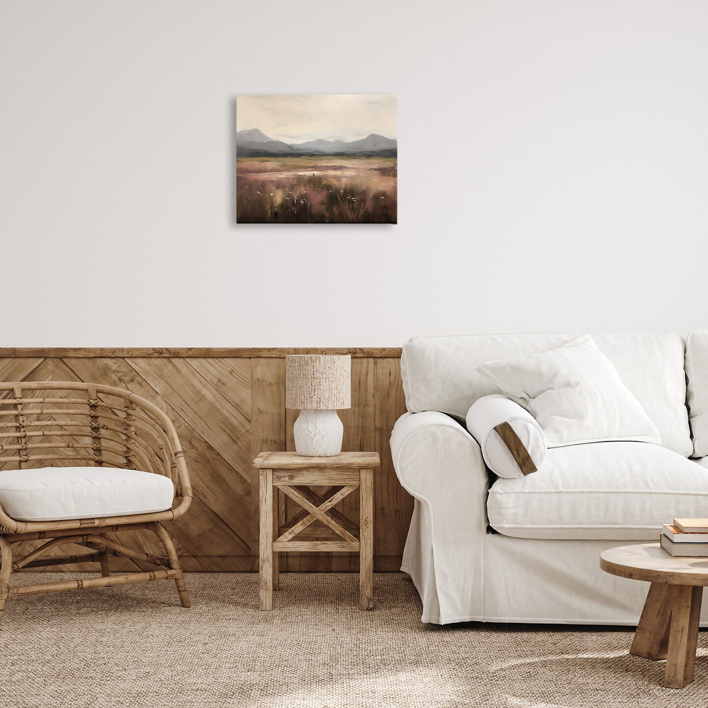Stupell Industries Flower Field Mountain  Canvas Wall Art, design by Creative Studio