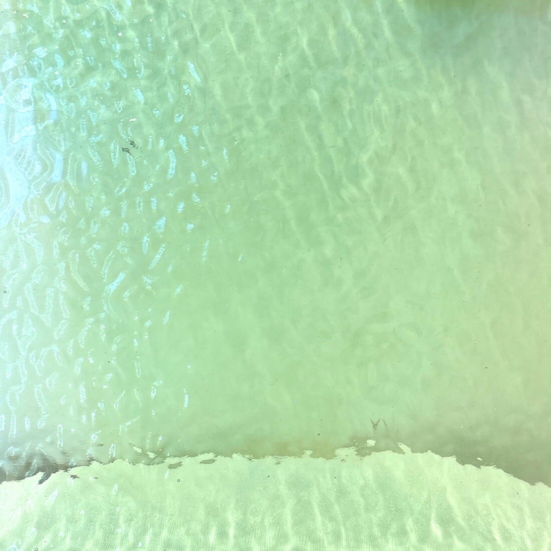 Wissmach GREEN TEA English Muffle Stained Glass Sheet – Vintage Ripple Textured Art Glass for Mosaics, Panels, Lamps & DIY Crafts | Hand-selected by The Little Flowers